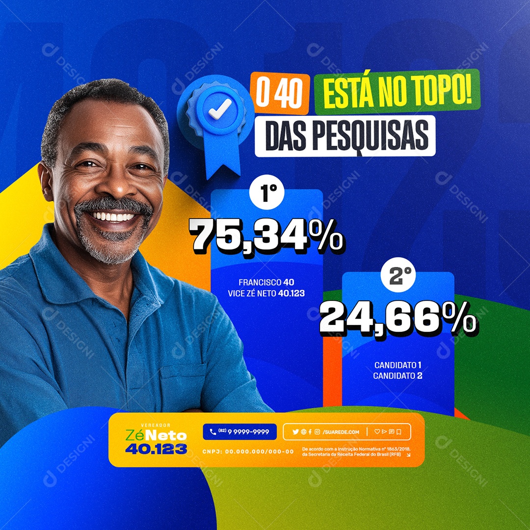Social Media Política Eleição 2024 Vereador Zé Neto PSD Editável