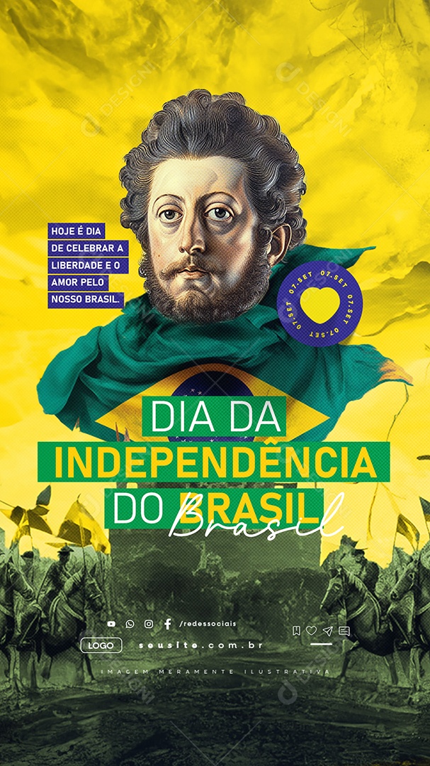 Story Social Media Dia da Independência do Brasil 07 de Setembro PSD Editável