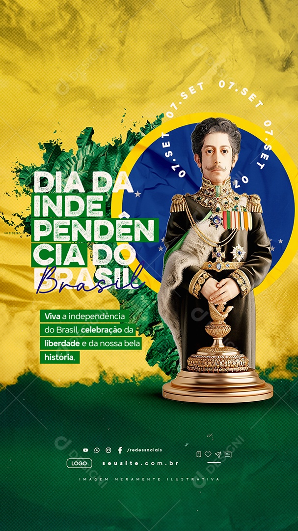 Story Social Media Dia da Independência do Brasil 07 de Setembro PSD Editável
