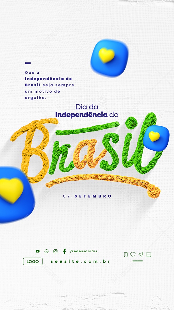 Story Dia da Independência do Brasil 07 de Setembro Social Media PSD Editável