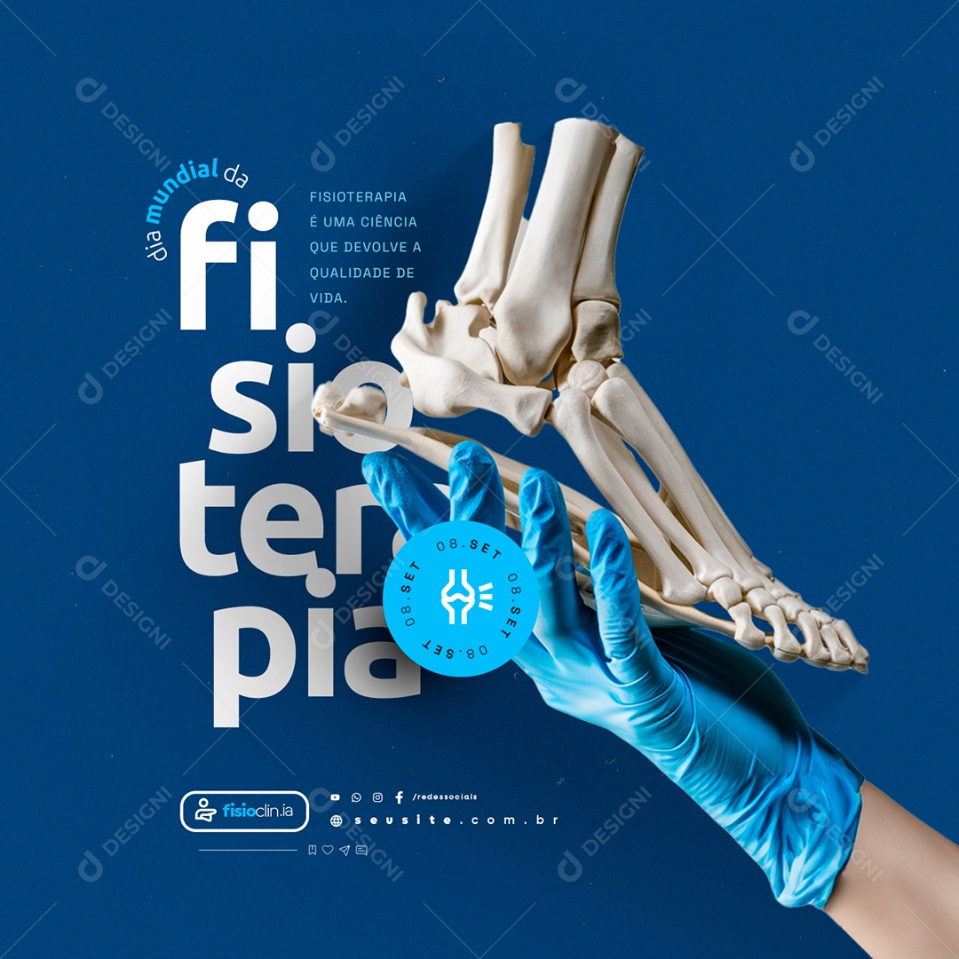 Social Media Dia Mundial da Fisioterapia 08 de Setembro PSD Editável