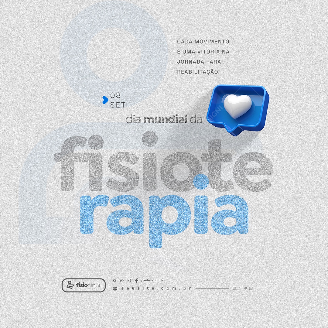 Social Media Dia Mundial da Fisioterapia 08 de Setembro PSD Editável