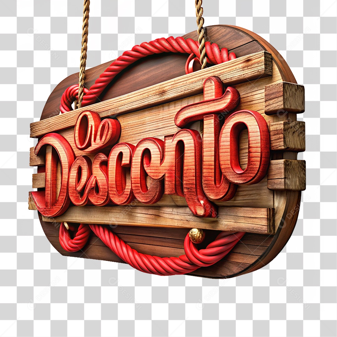 Placa de Madeira Desconto PNG Transparente