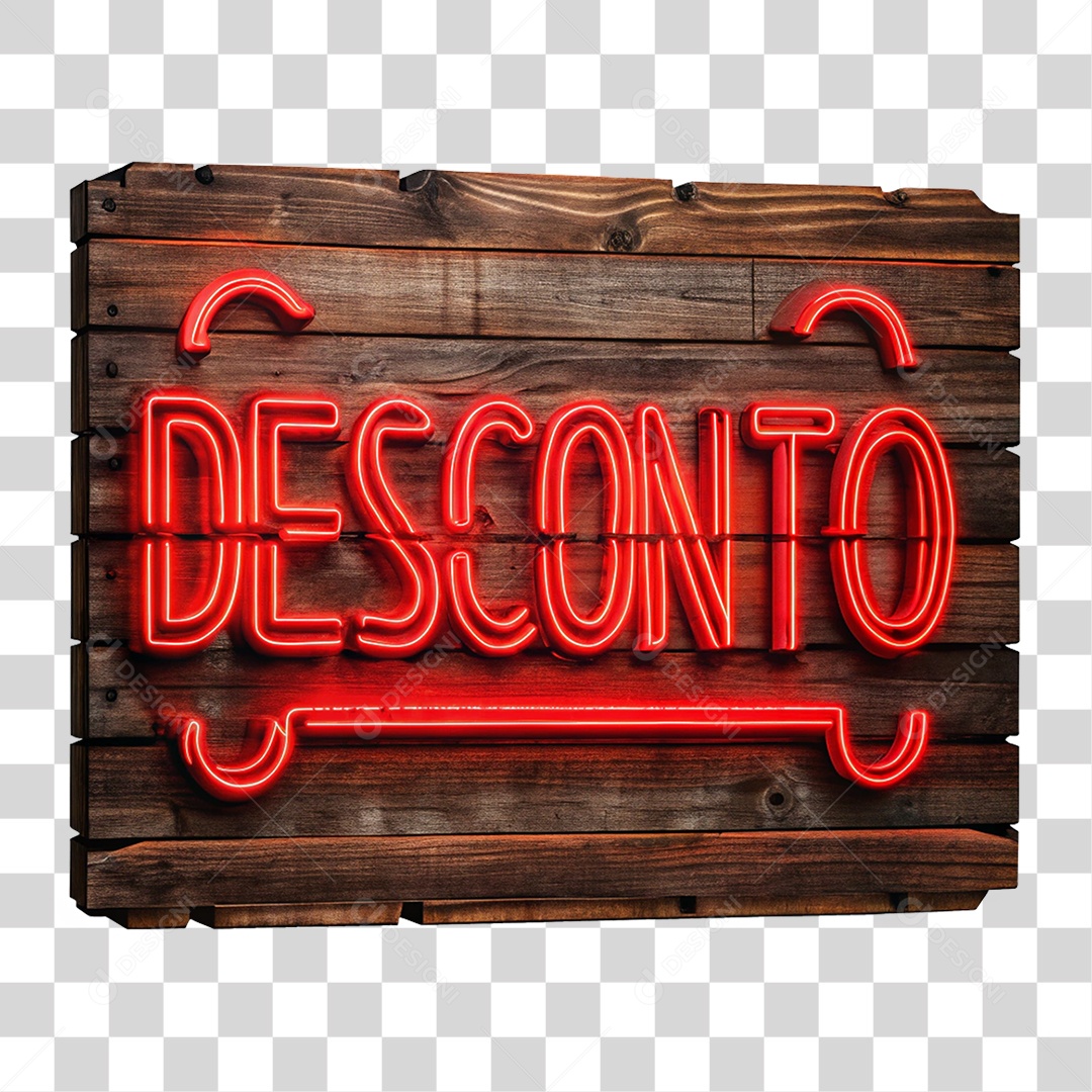 Placa de Madeira Desconto PNG Transparente