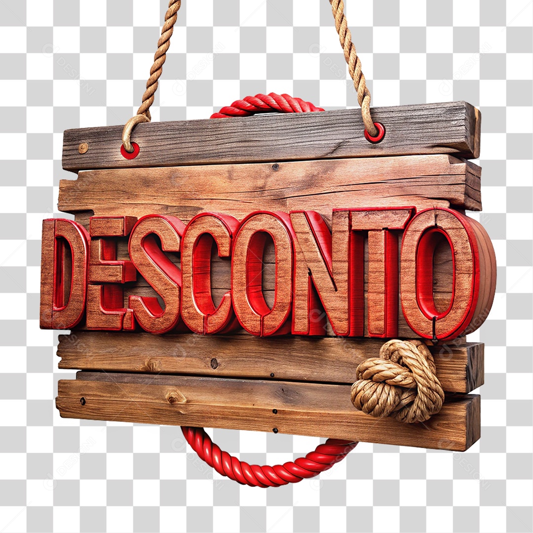 Placa de madeira Desconto PNG Transparente