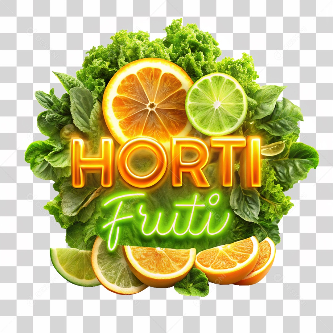 Selo 3D Hortifruti PNG Transparente