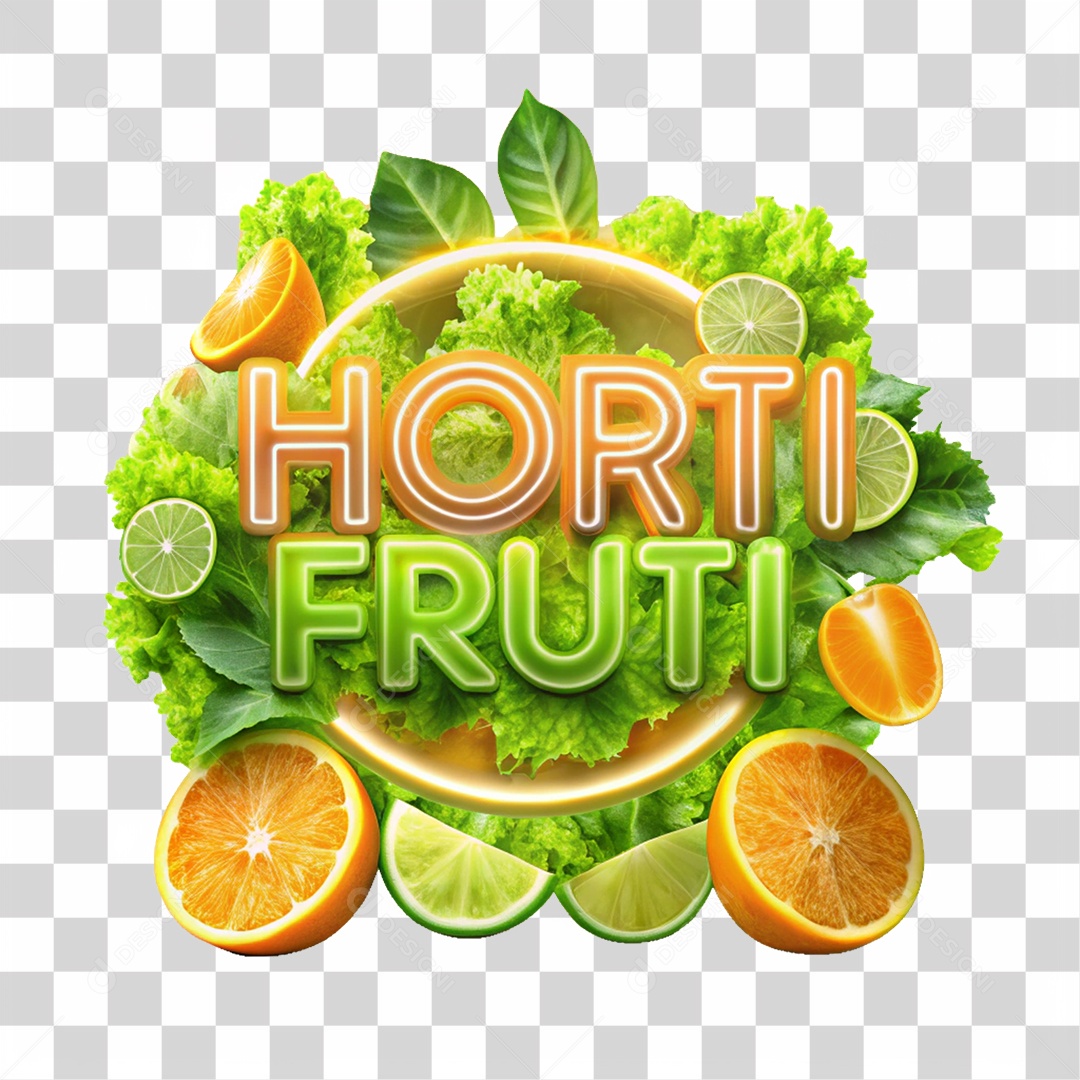 Selo 3D Hortifruti PNG Transparente