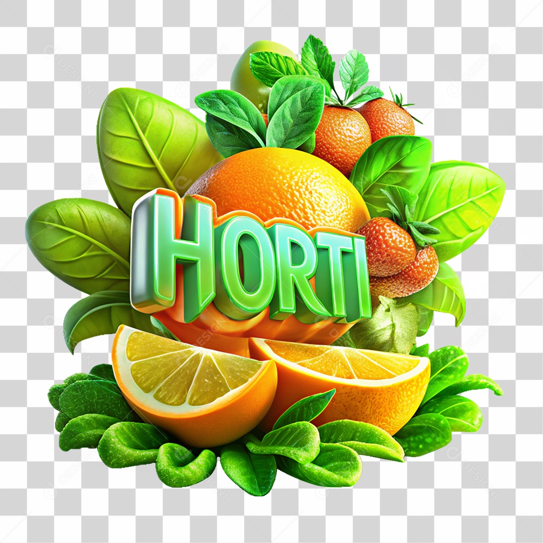 Selo 3D Horti PNG Transparente