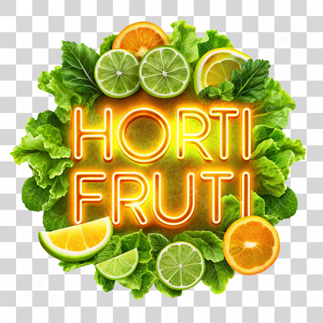 Selo 3D Hortifruti PNG Transparente