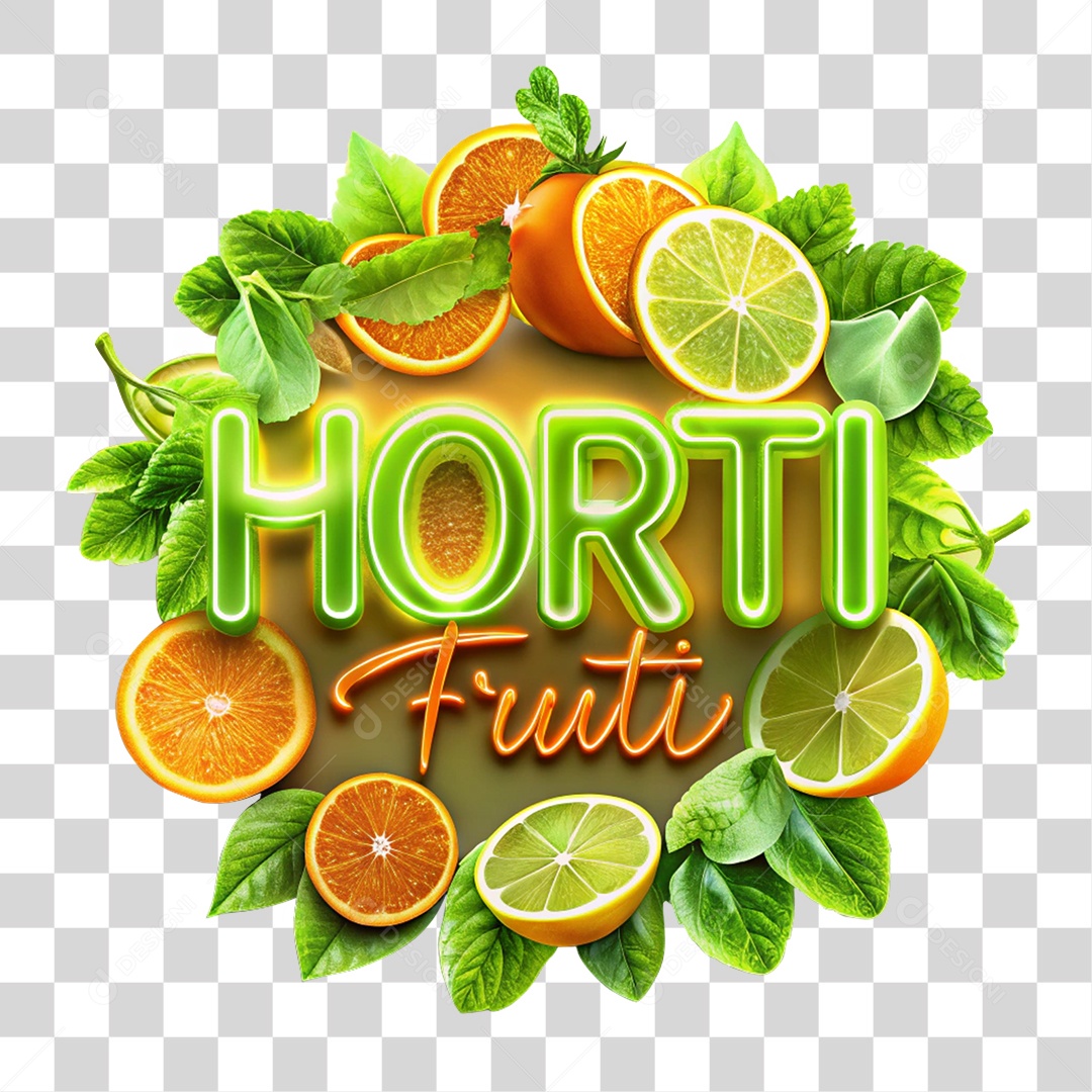 Selo 3D Hortifruti PNG Transparente