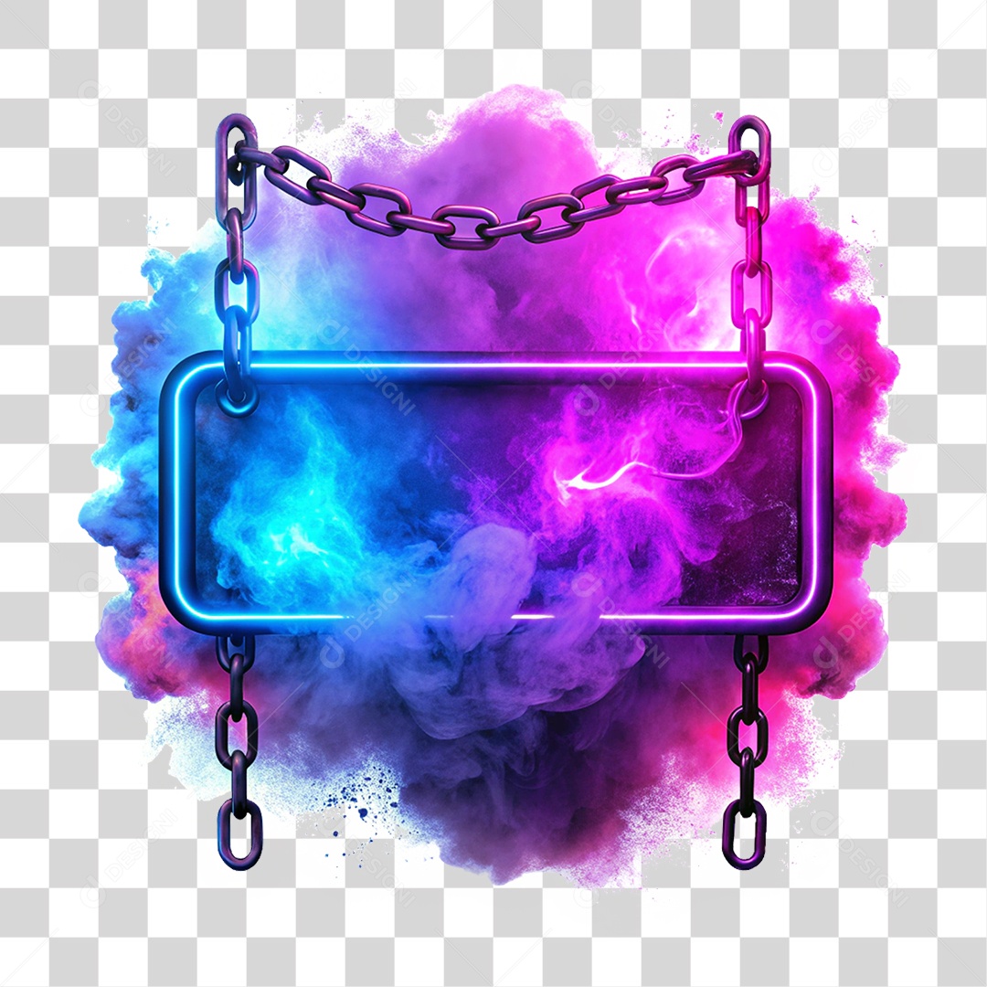 Placa de Metal com Cores Corrente PNG Transparente