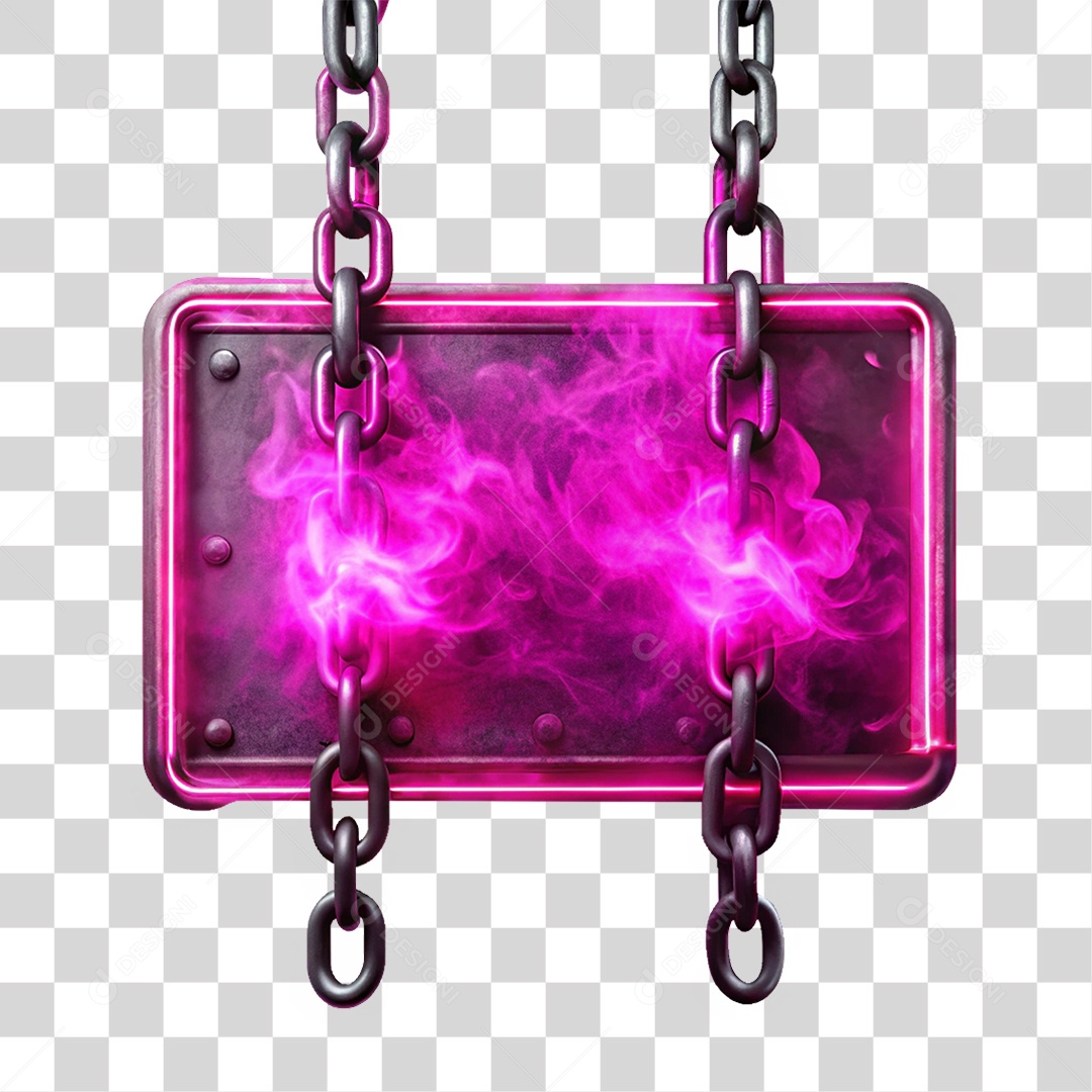 Placa de Metal com Cores Corrente PNG Transparente