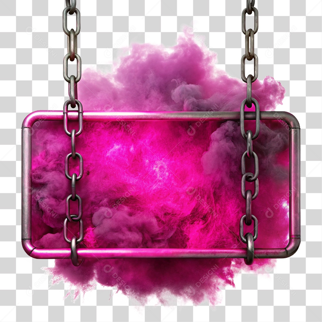 Placa de Metal com Cores Corrente PNG Transparente