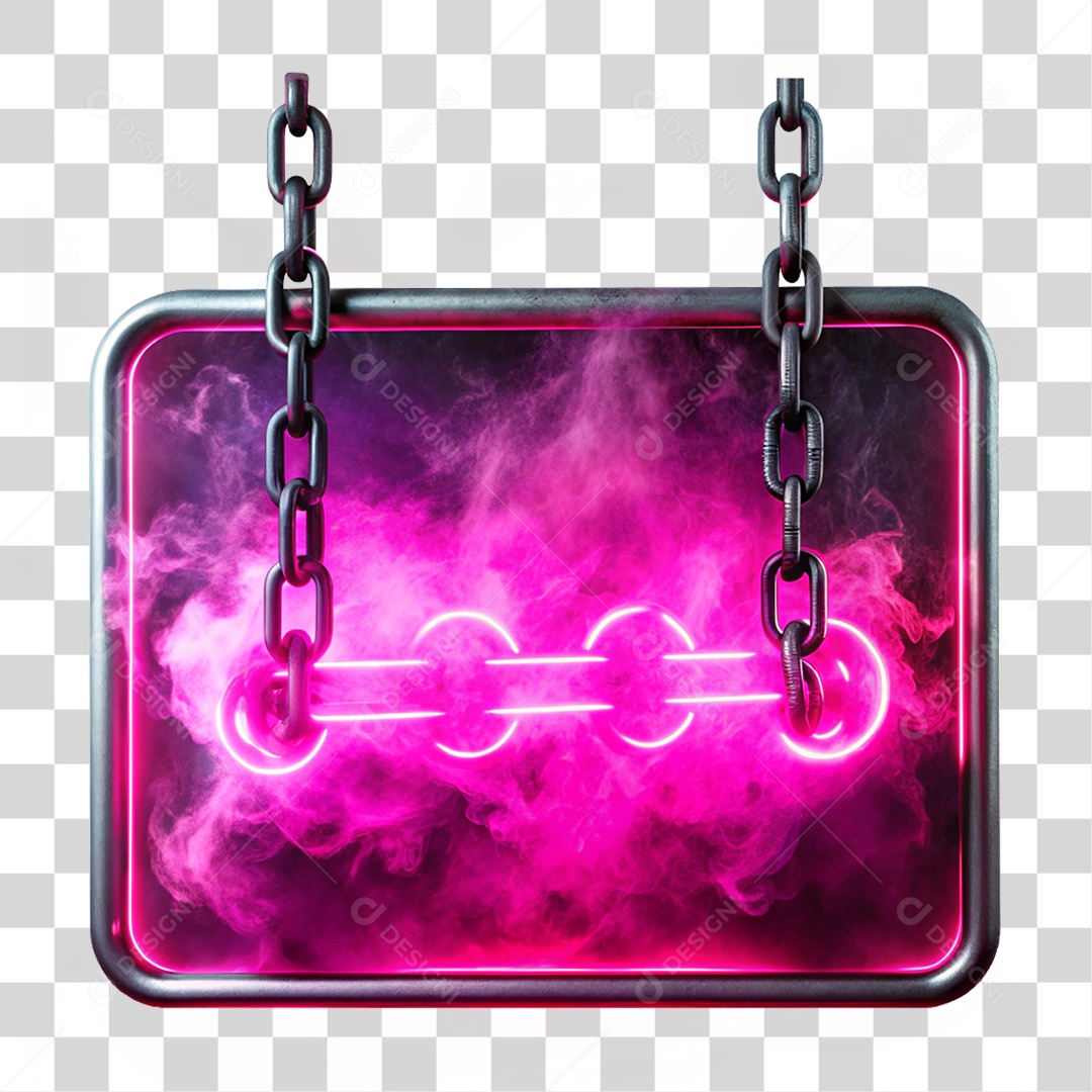 Placa de Metal com Cores Corrente PNG Transparente