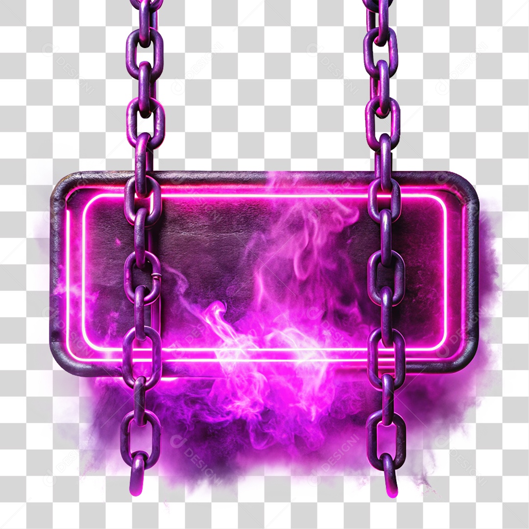 Placa de Metal com Cores Corrente PNG Transparente