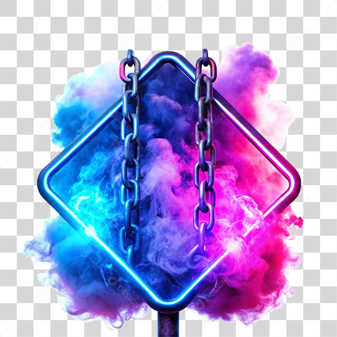 Placa de Metal com Cores Corrente PNG Transparente