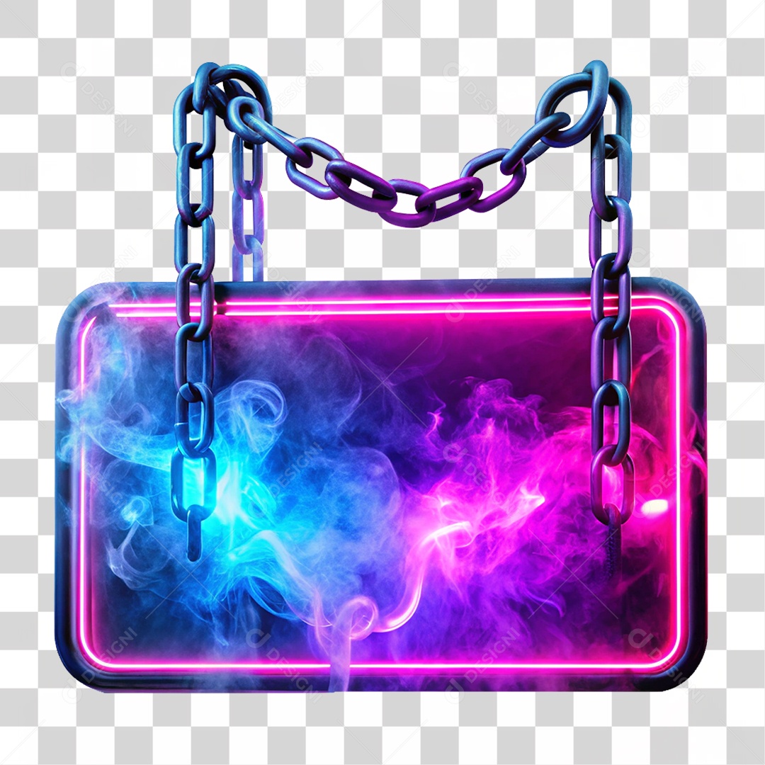 Placa de Metal com Cores Corrente PNG Transparente