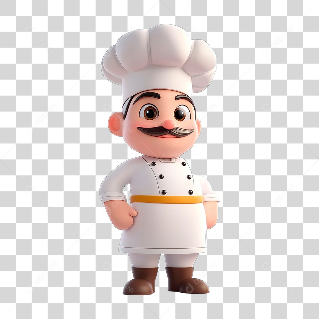 Elemento 3D Chef de Cozinha PNG Transparente