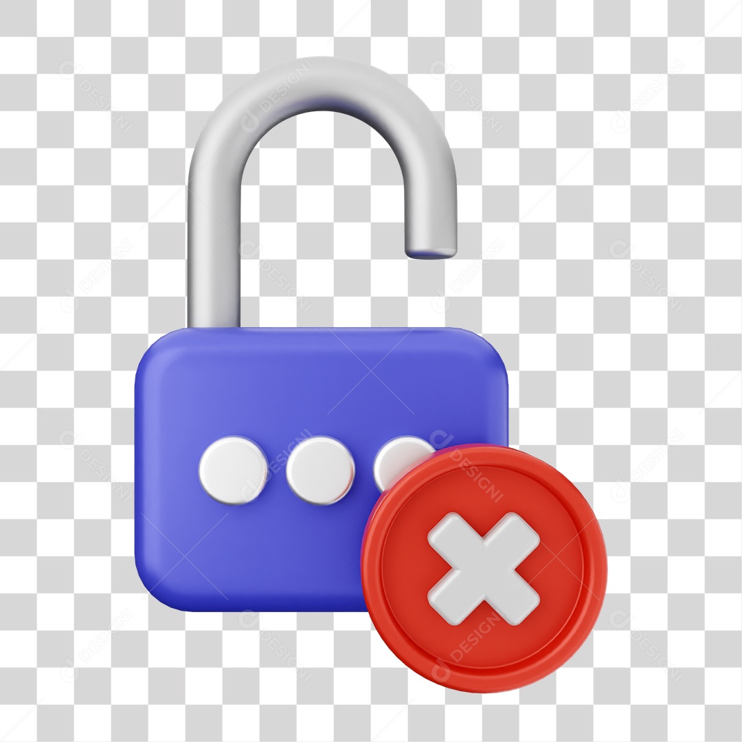 Elemento 3D Segurança na Internet PNG Transparente