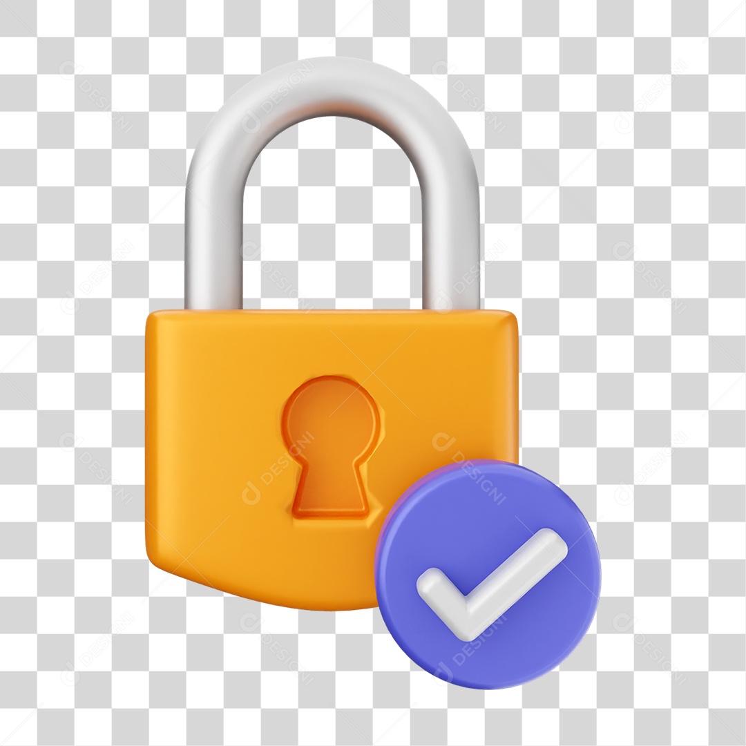 Elemento 3D Segurança na Internet PNG Transparente