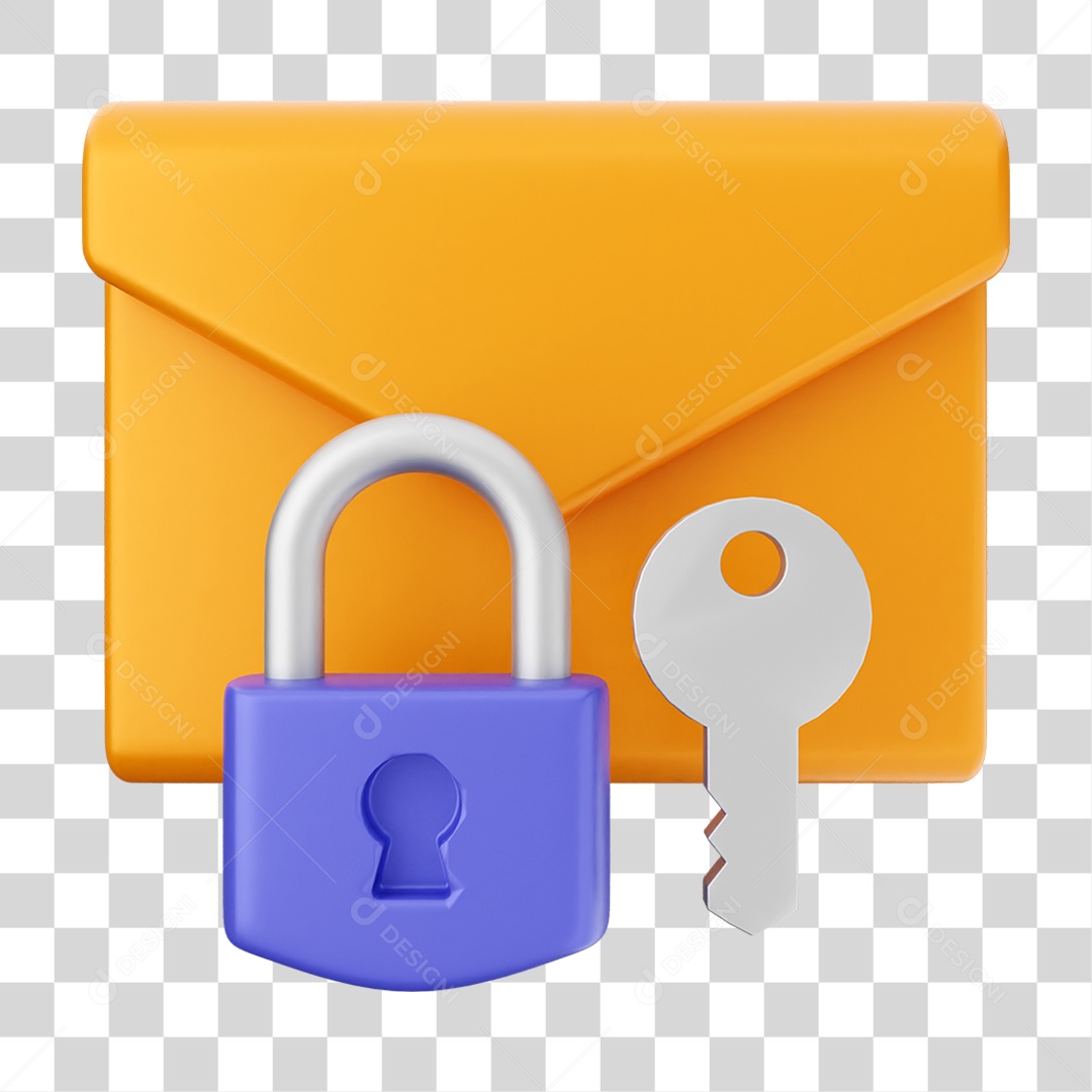 Elemento 3D Segurança na Internet PNG Transparente