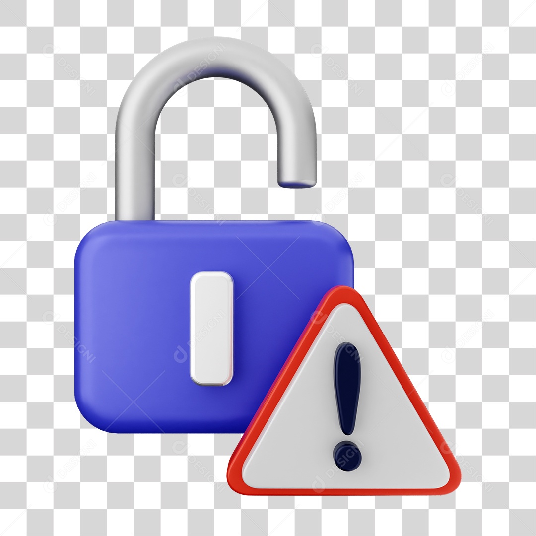 Elemento 3D Segurança na Internet PNG Transparente