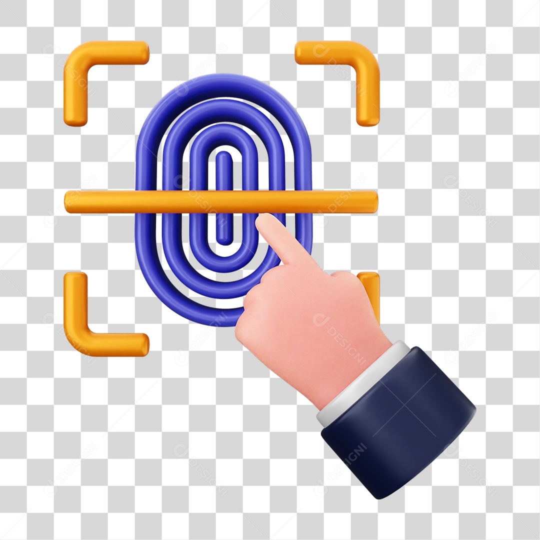 Elemento 3D Segurança na Internet PNG Transparente