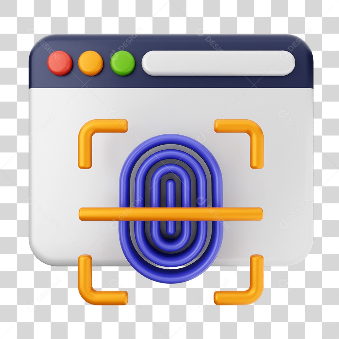 Elemento 3D Segurança na Internet PNG Transparente