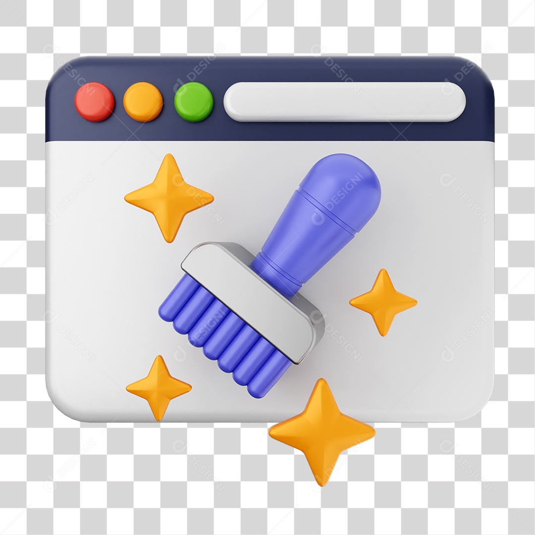 Elemento 3D Segurança na Internet PNG Transparente