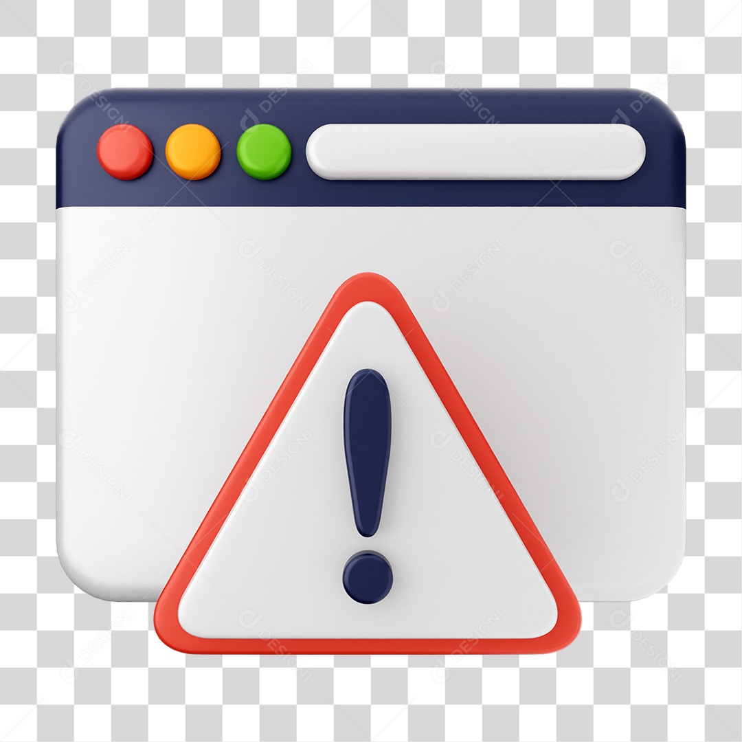 Elemento 3D Segurança na Internet PNG Transparente