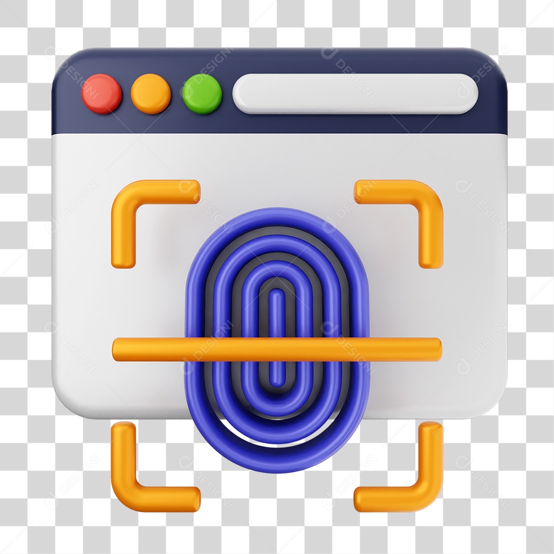 Elemento 3D Segurança na Internet PNG Transparente