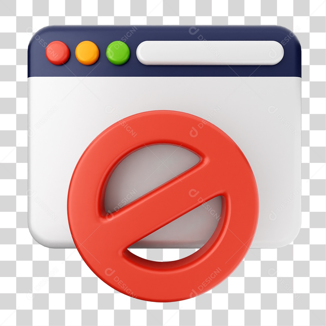 Elemento 3D Segurança na Internet PNG Transparente