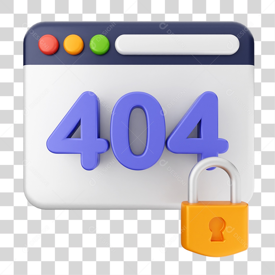 Elemento 3D Segurança na Internet PNG Transparente