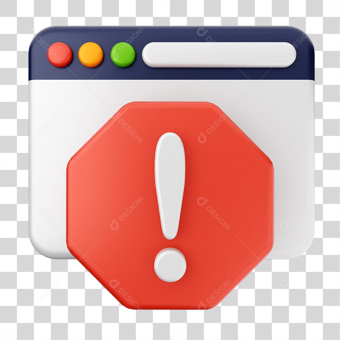 Elemento 3D Segurança na Internet PNG Transparente