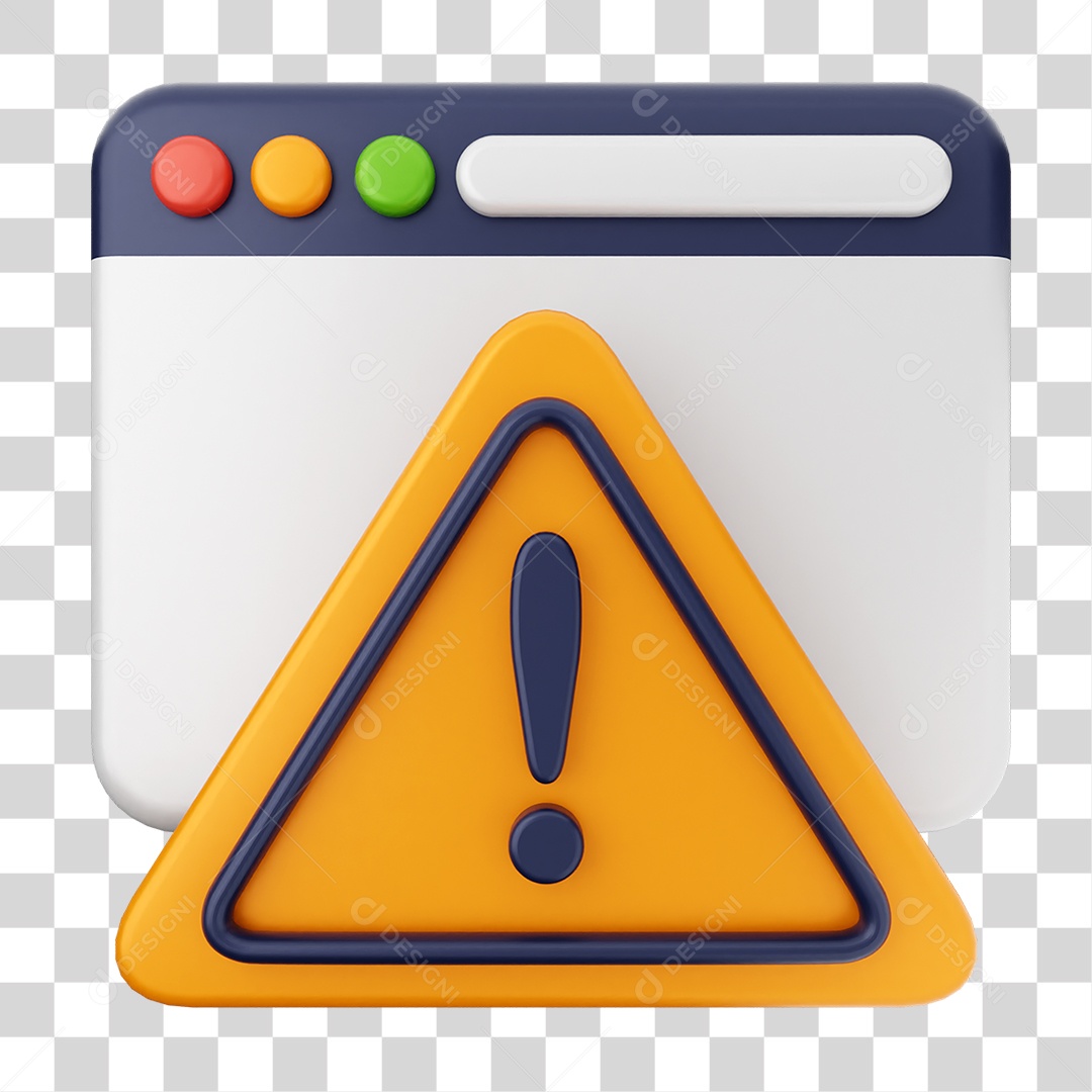 Elemento 3D Segurança na Internet PNG Transparente