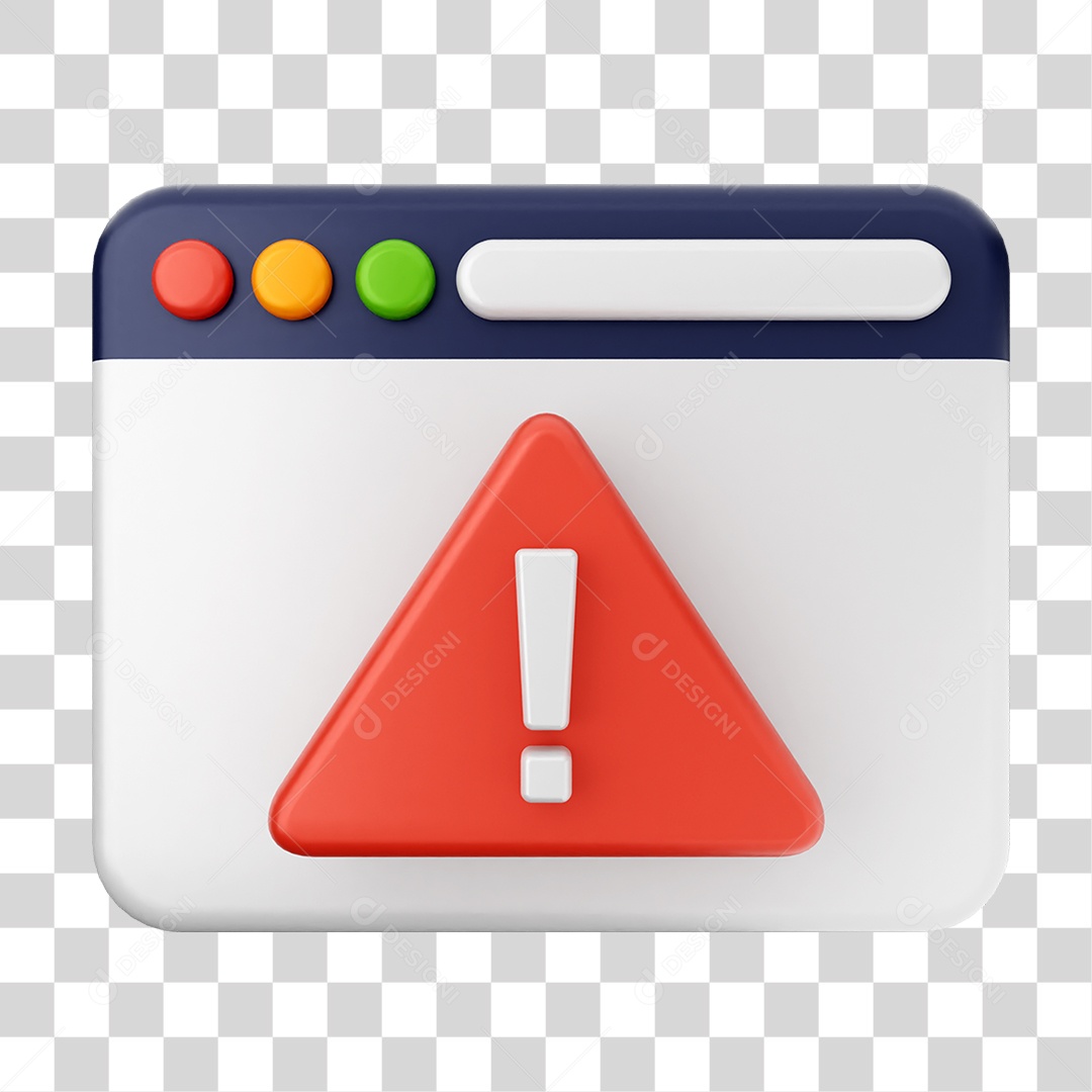 Elemento 3D Segurança na Internet PNG Transparente