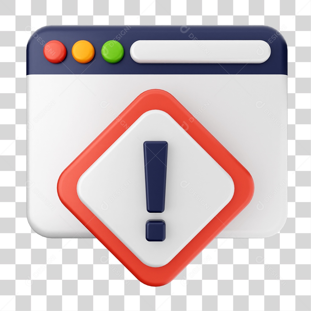 Elemento 3D Segurança na Internet PNG Transparente