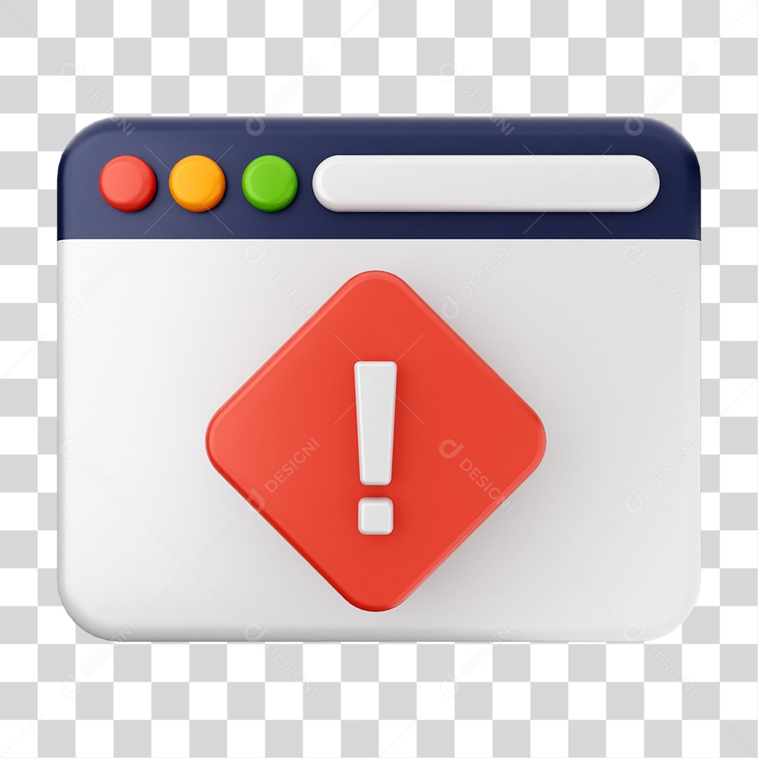 Elemento 3D Segurança na Internet PNG Transparente