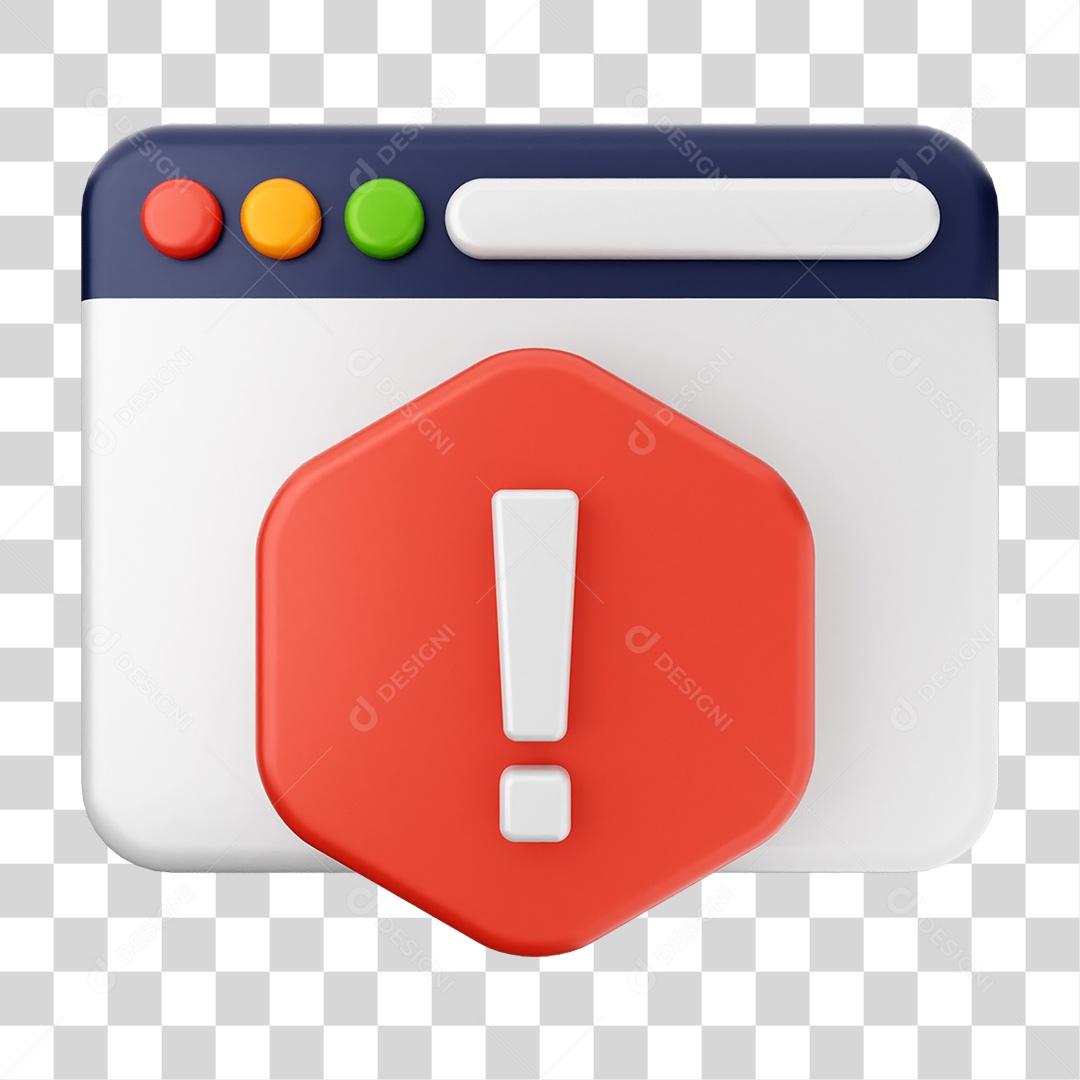 Elemento 3D Segurança na Internet PNG Transparente