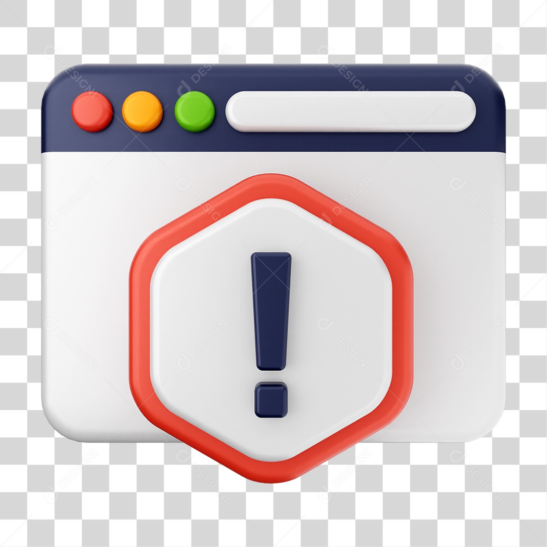 Elemento 3D Segurança na Internet PNG Transparente