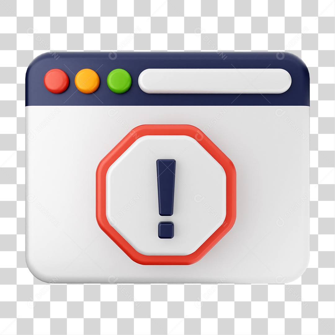 Elemento 3D Segurança na Internet PNG Transparente