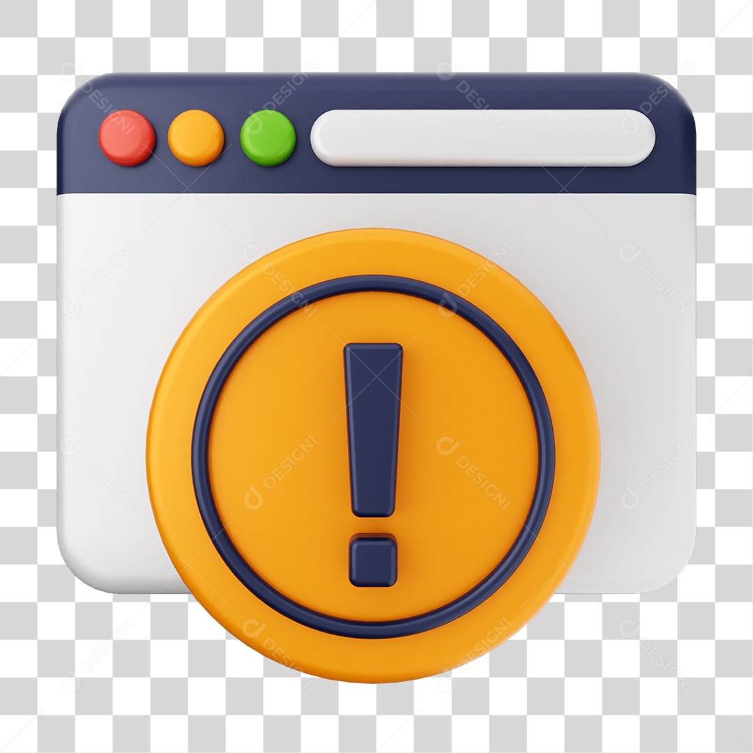 Elemento 3D Segurança na Internet PNG Transparente