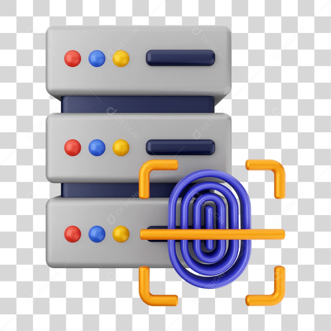 Elemento 3D Segurança na Internet PNG Transparente