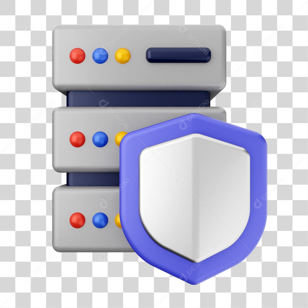 Elemento 3D Segurança na Internet PNG Transparente