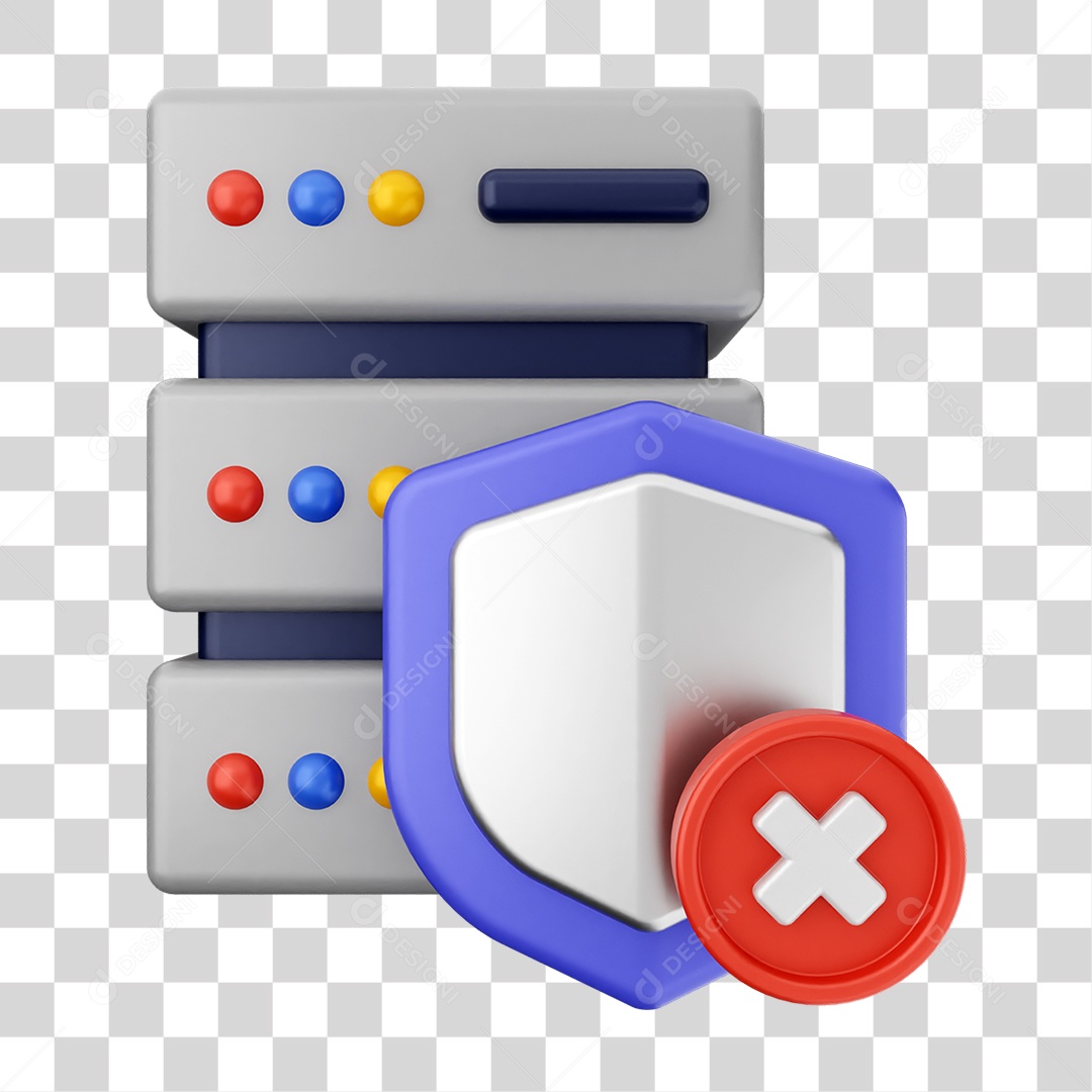 Elemento 3D Segurança na Internet PNG Transparente