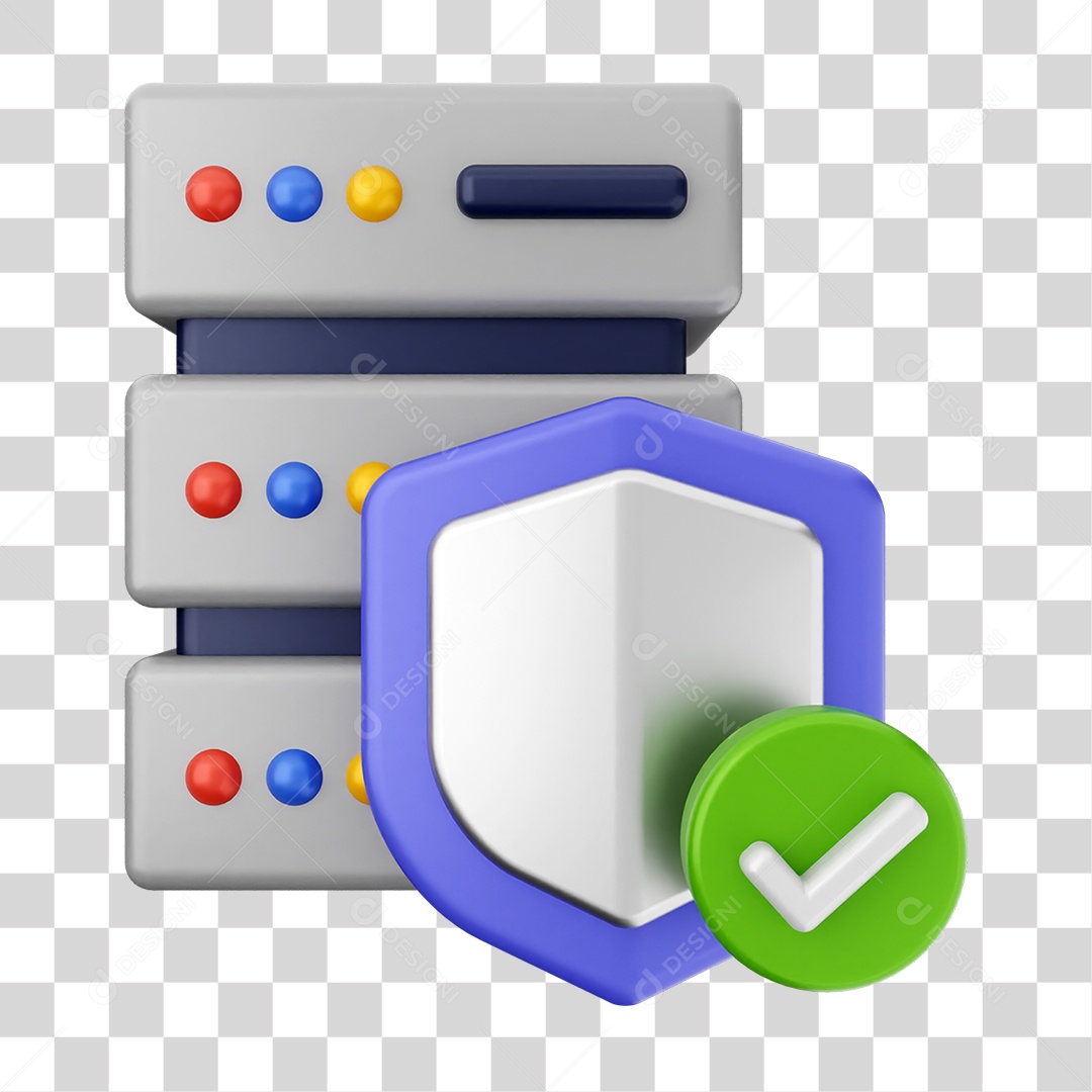 Elemento 3D Segurança na Internet PNG Transparente