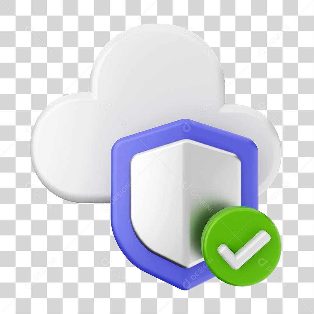 Elemento 3D Segurança na Internet PNG Transparente