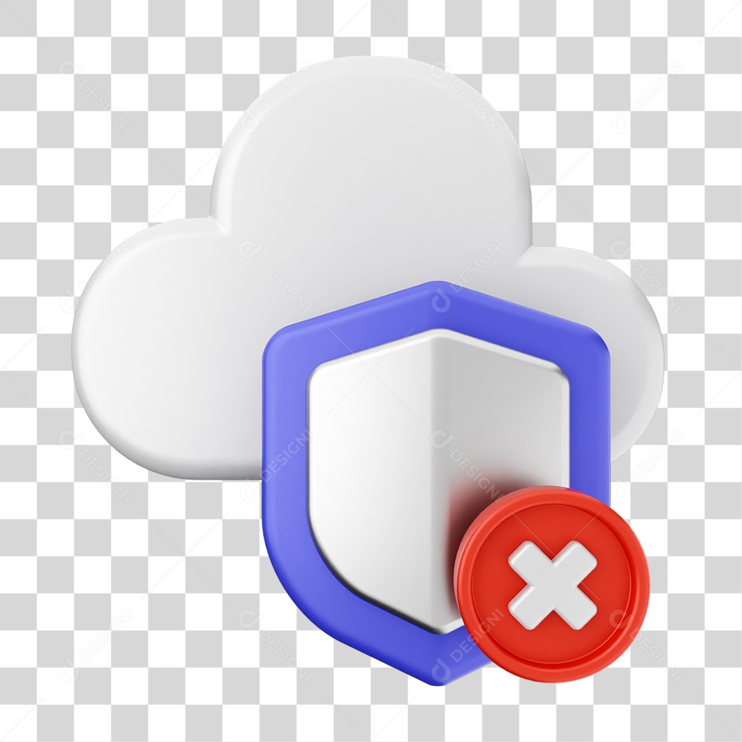 Elemento 3D Segurança na Internet PNG Transparente