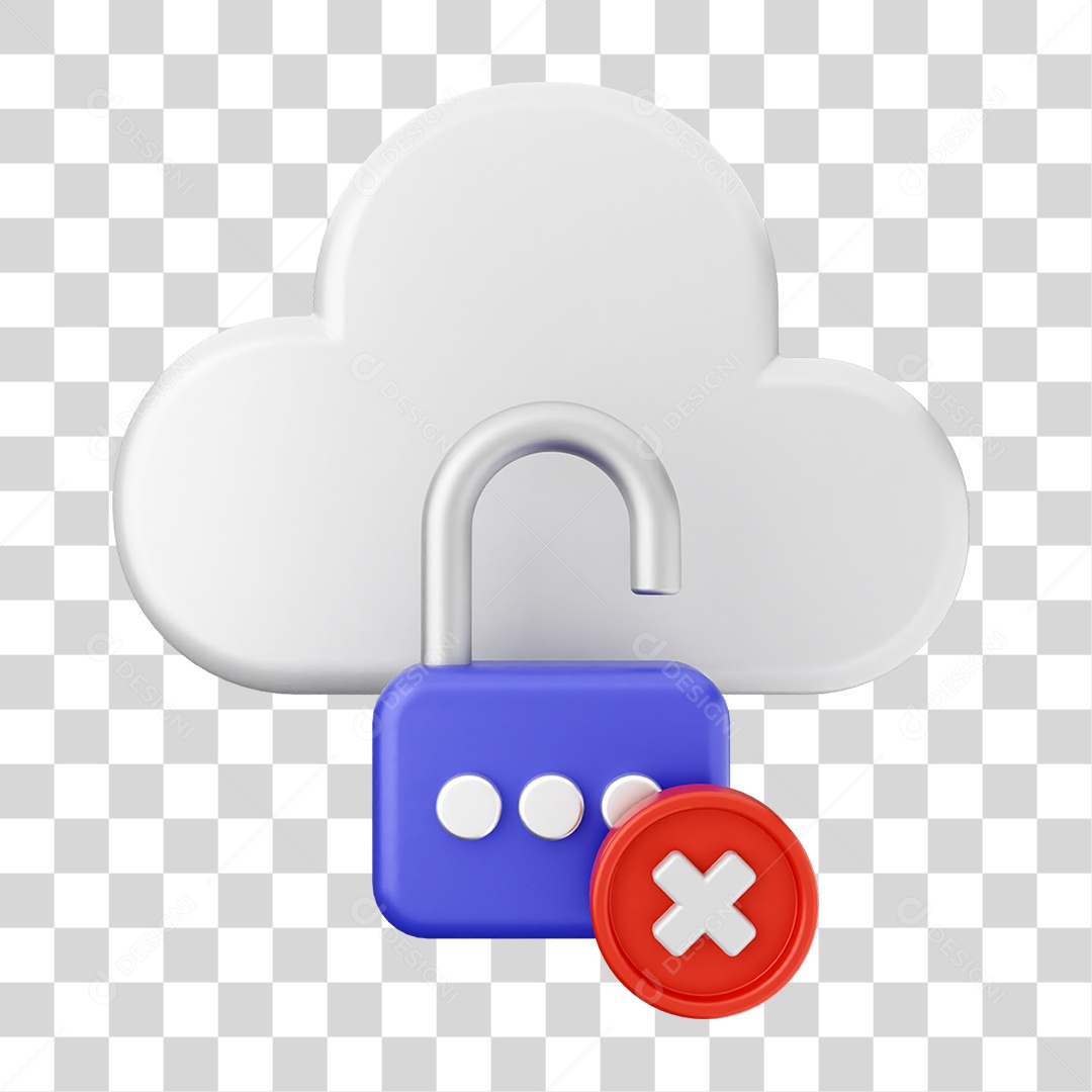 Elemento 3D Segurança na Internet PNG Transparente