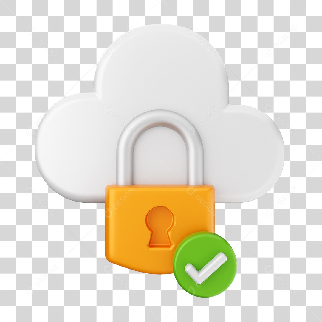 Elemento 3D Segurança na Internet PNG Transparente
